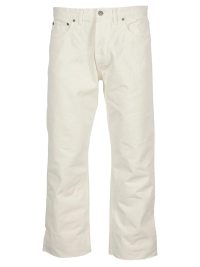 Shop Maison Margiela Cropped Denim Jeans In White