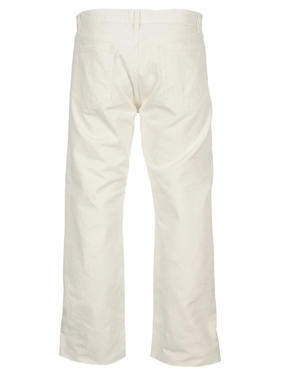 Shop Maison Margiela Cropped Denim Jeans In White