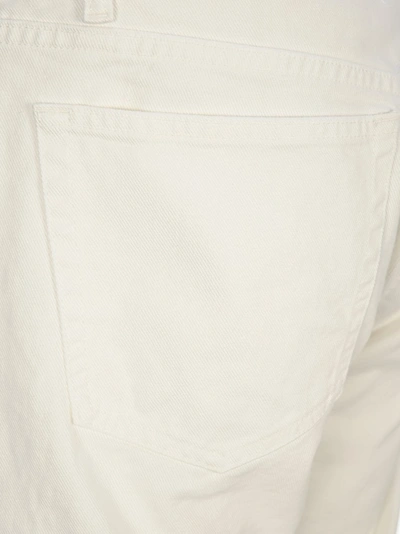 Shop Maison Margiela Cropped Denim Jeans In White