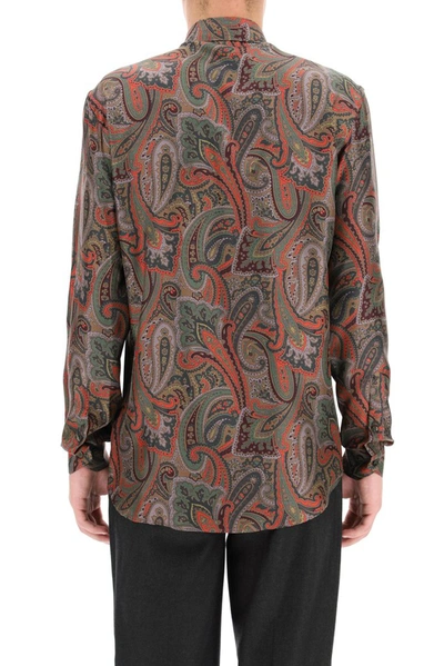 Shop Etro Paisley Pattern Button Up Shirt In Multi