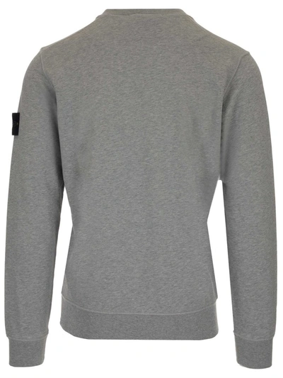 Shop Stone Island Logo Crewneck Sweatshirt In Grey