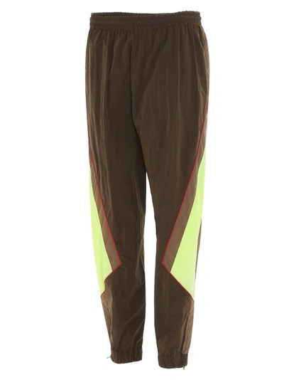 Shop Martine Rose Colour Block Sweatpants In Brown