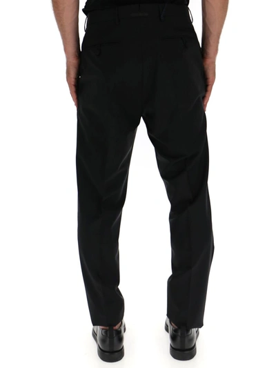 Shop Prada Tailored Straight Leg Trousers In Black