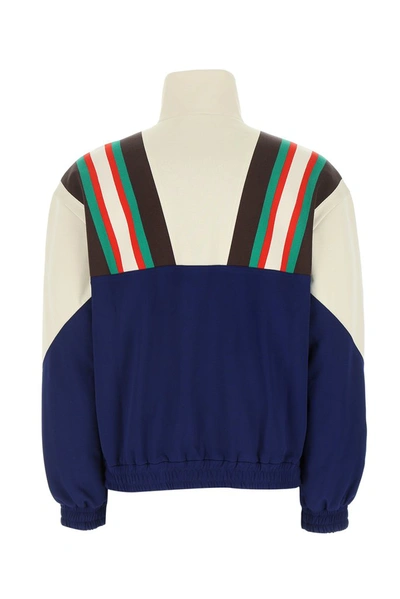 Shop Gucci Zip Up Jacket In Multi