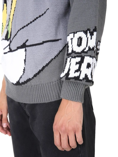 Shop Gcds Tom And Jerry Turtleneck Sweater In Grey