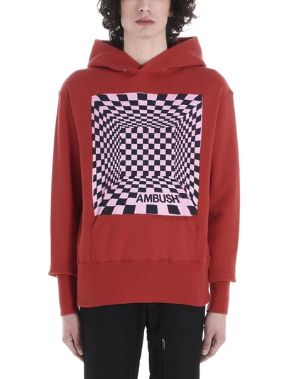 Shop Ambush Logo Illusion Hoodie In Red