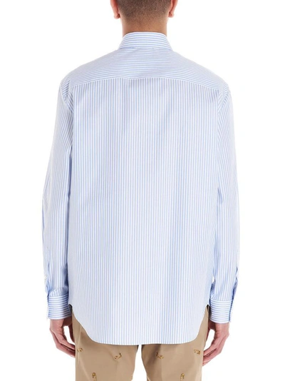 Shop Versace Sunglasses Printed Pinstripe Shirt In Multi