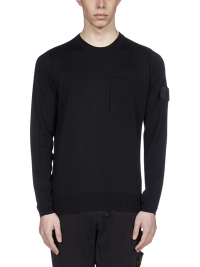 Shop Stone Island Shadow Project Logo Patch Jumper In Black