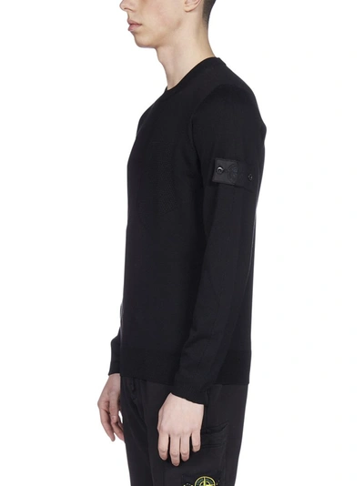 Shop Stone Island Shadow Project Logo Patch Jumper In Black