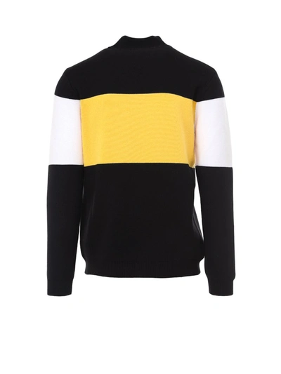 Shop Fendi Logo Colour Block Sweater In Multi