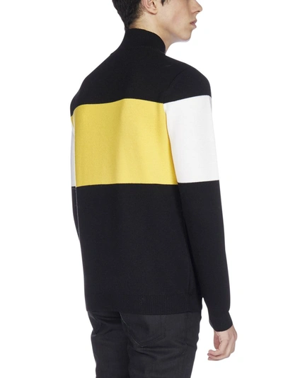 Shop Fendi Logo Colour Block Sweater In Multi