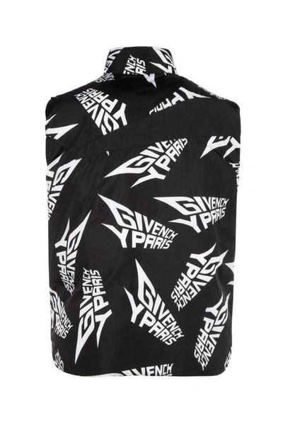 Shop Givenchy All Over Logo Padded Gilet In Black