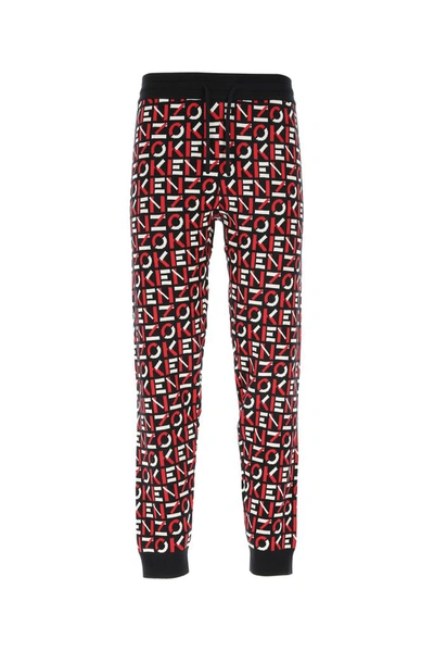 Shop Kenzo Sport Monogram Jacquard Trousers In Red