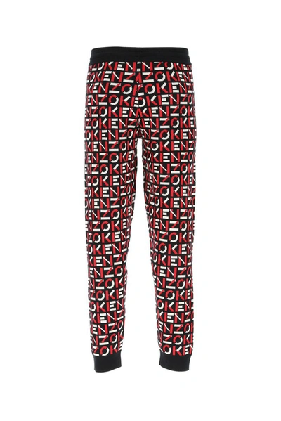 Shop Kenzo Sport Monogram Jacquard Trousers In Red