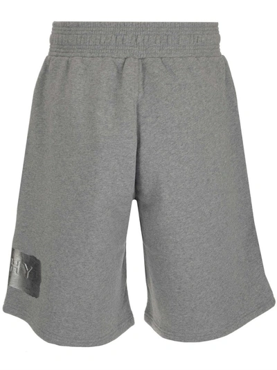 Shop Givenchy Logo Band Shorts In Grey