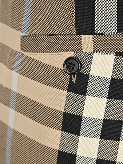 Shop Burberry Checked Tailored Trousers In Multi