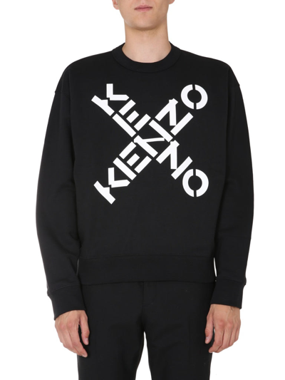 Shop Kenzo Sport Big X Logo Print Sweatshirt In Black