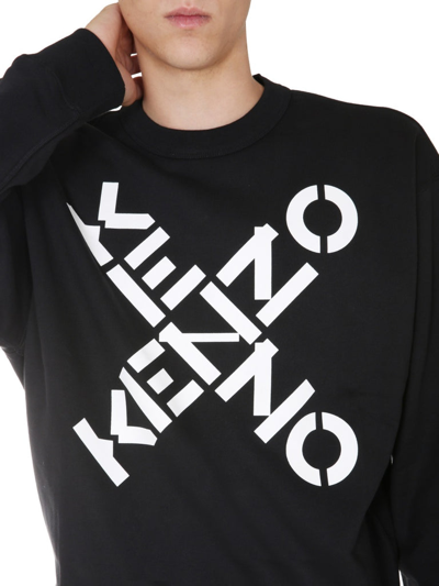 Shop Kenzo Sport Big X Logo Print Sweatshirt In Black