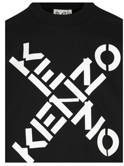 Shop Kenzo Sport Big X Logo Print Sweatshirt In Black