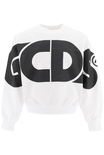 Shop Gcds Macro Logo Crewneck Sweatshirt In White