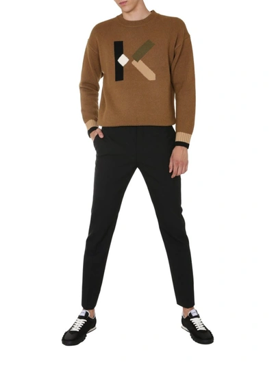 Shop Kenzo K Logo Jumper In Brown