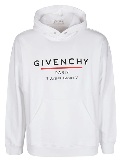 Shop Givenchy Logo Printed Hoodie In White