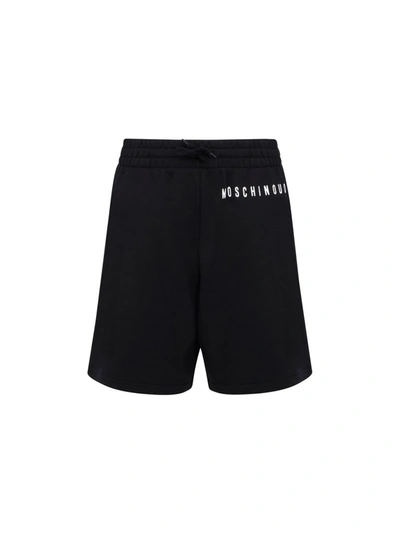 Shop Moschino Logo Track Shorts In Black