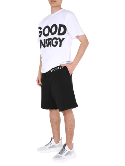 Shop Moschino Logo Track Shorts In Black