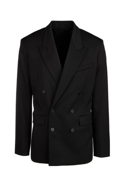 Shop Balenciaga Tailored Double Breasted Blazer In Black