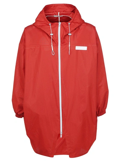 Shop Givenchy Oversized Parka Coat In Red