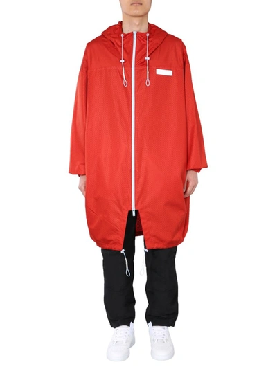 Shop Givenchy Oversized Parka Coat In Red