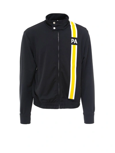 Shop Palm Angels Logo Panel Jacket In Black