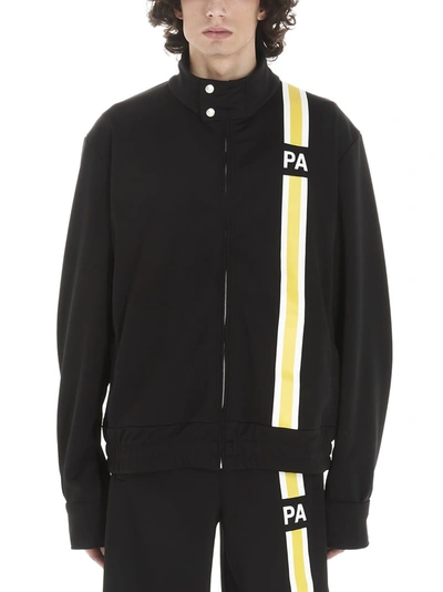 Shop Palm Angels Logo Panel Jacket In Black