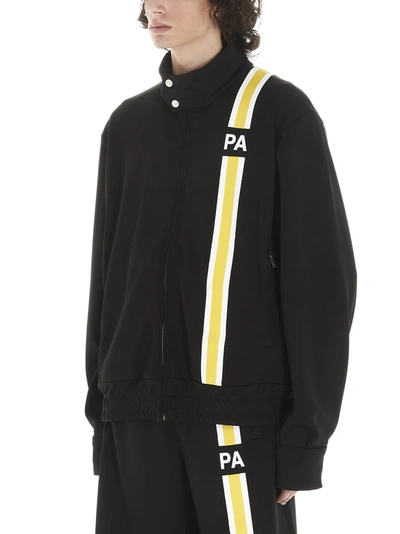 Shop Palm Angels Logo Panel Jacket In Black