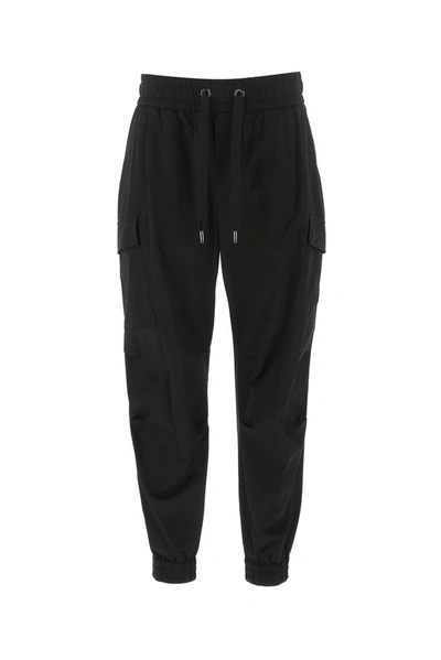 Shop Dolce & Gabbana Drawstring Cargo Pants In Black