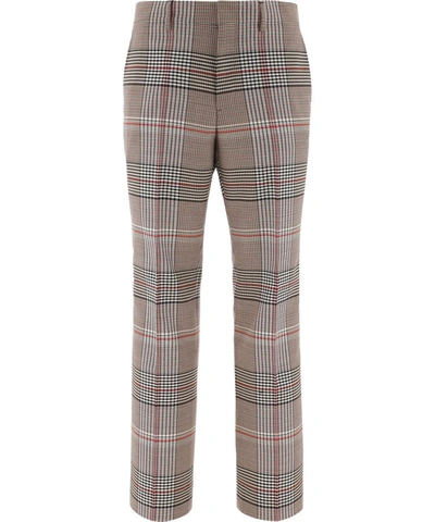 Shop Burberry Check Tailored Trousers In Beige