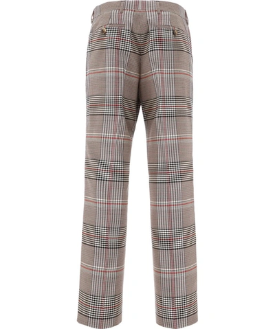 Shop Burberry Check Tailored Trousers In Beige