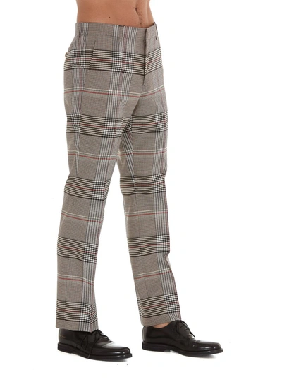 Shop Burberry Check Tailored Trousers In Beige