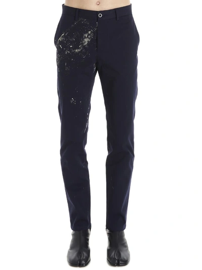 Shop Maison Margiela Hand Painted Trousers In Blue