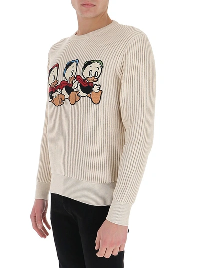 Shop Gucci X Disney Embroidered Patch Jumper In Beige
