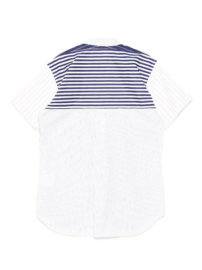Shop Comme Des Garçons Shirt Striped Short In Blue