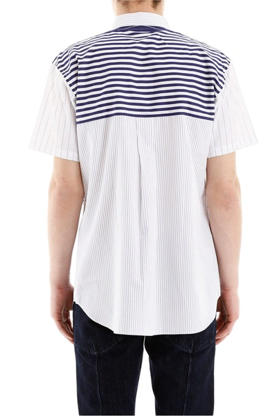 Shop Comme Des Garçons Shirt Striped Short In Blue