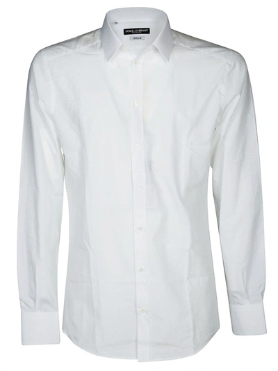 Shop Dolce & Gabbana Jacquard Logo Tailored Shirt In White