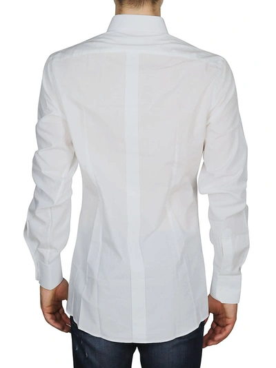 Shop Dolce & Gabbana Jacquard Logo Tailored Shirt In White