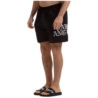 Shop Palm Angels Logo Printed Shorts In Black