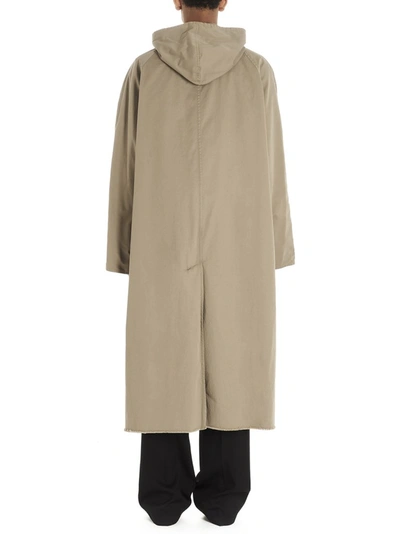 Shop Balenciaga Hooded Zip In Beige