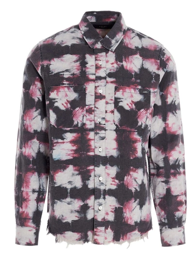 Shop Amiri Watercolour Checked Shirt In Multi