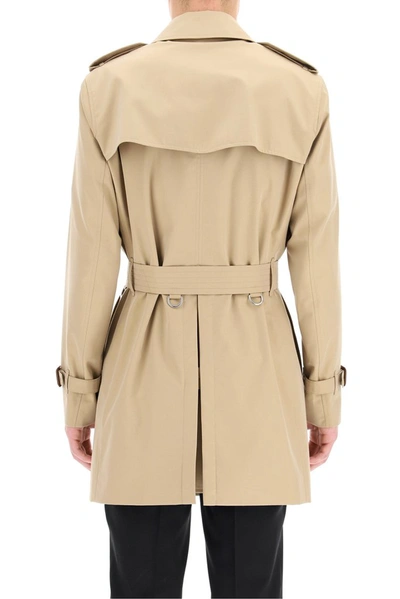 Shop Burberry Wimbledon Belted Trench Coat In Beige