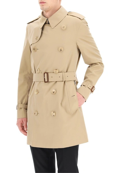 Shop Burberry Wimbledon Belted Trench Coat In Beige