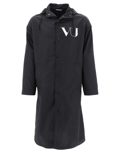 Shop Valentino X Undercover Ufo Logo Printed Raincoat In Black